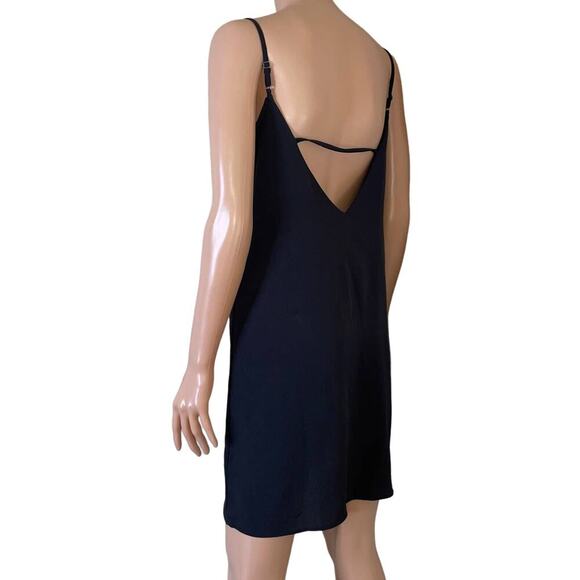 Walter Baker slip dress camisole night gown black satin like material lace top - Picture 4 of 7
